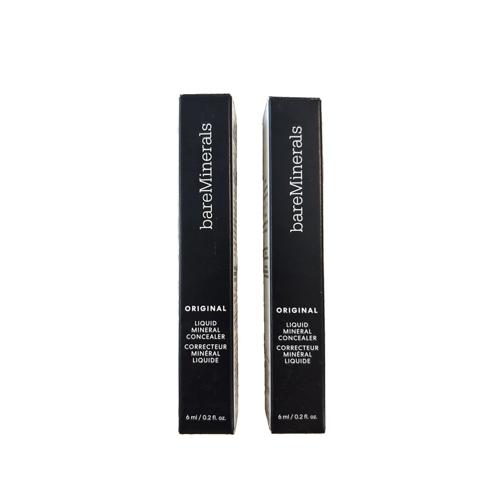 2x LOT Bare Minerals Originals Liquid Mineral Concealer: Fair 1W  .2oz Full NIB